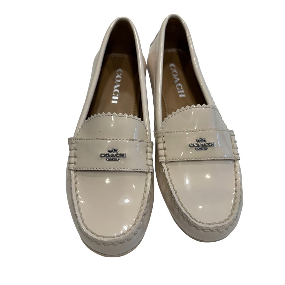Coach Odette women's Odette Ivory Patent leather Loafers size US 6.5 NEW!